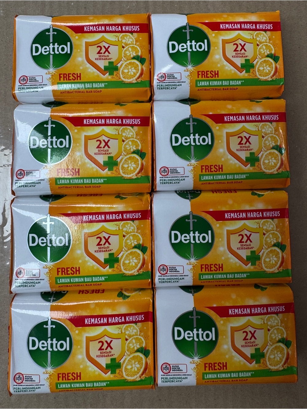 Dettol Fresh Antibacterial Body Soap Pack of 8- 100g